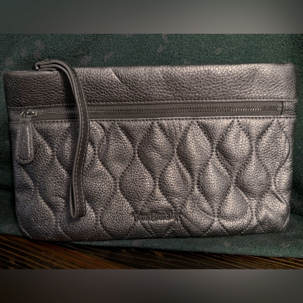Vera Bradley Mia Wristlet Purse Clutch Pebbled Metallic Quilted Genuine Leather
